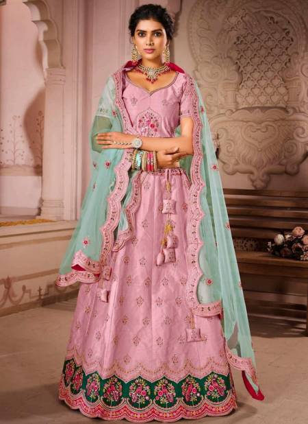 Baby Pink And Blue Colour Prerana New Designer Ethnic Wear Exclusive Silk Lehenga Choli Collection 1210